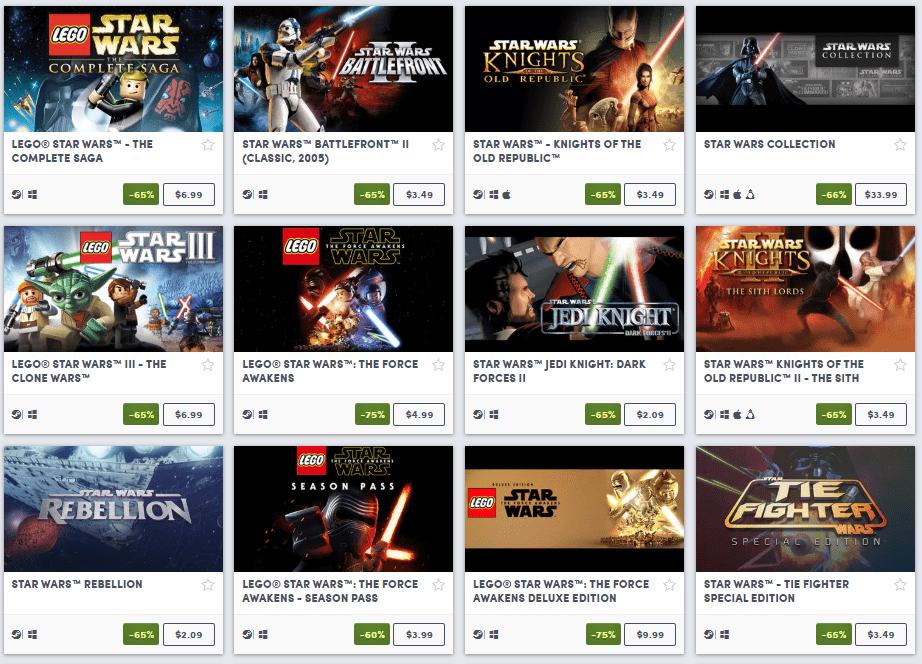 Star Wars Game - Humble Bundle Sale